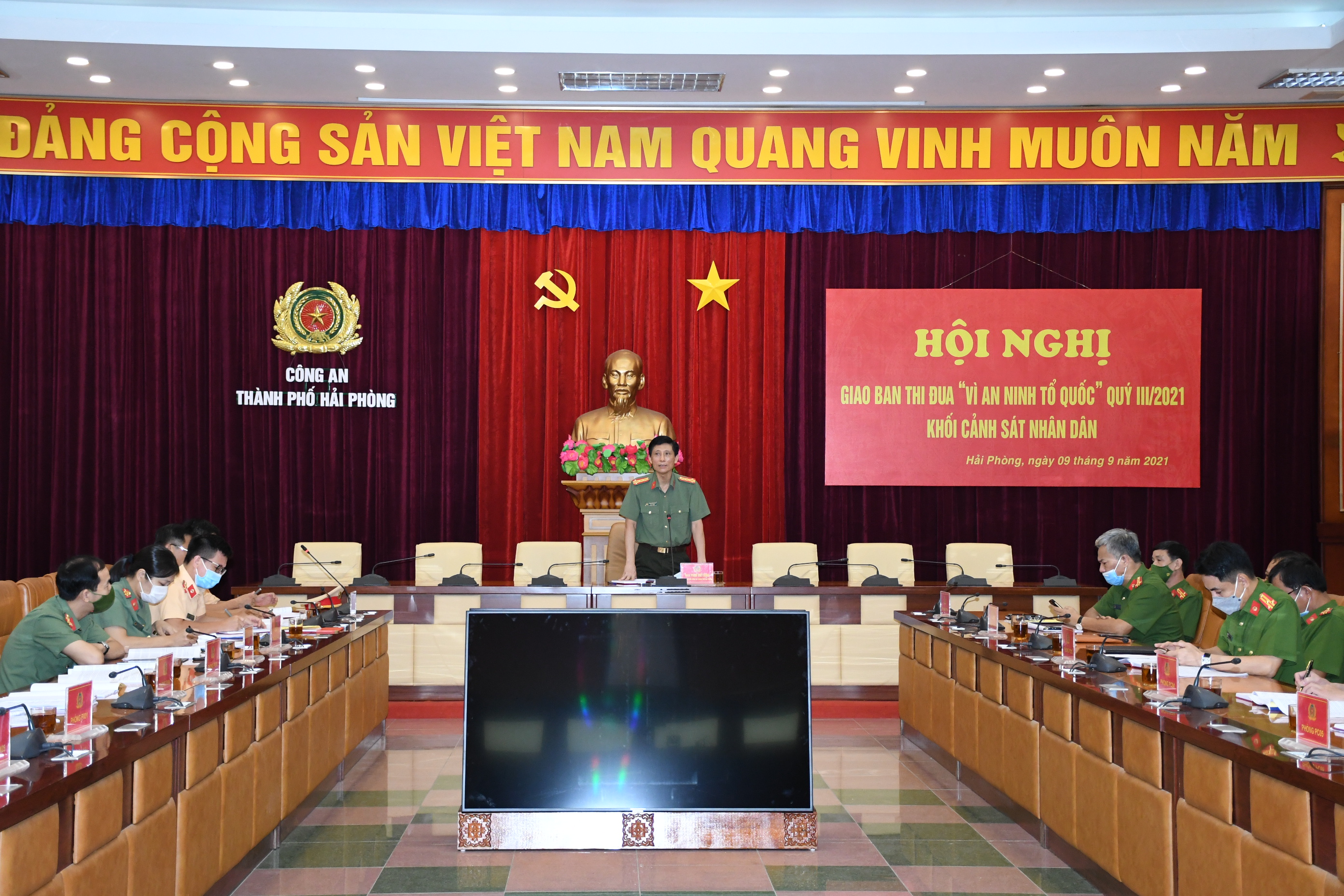 Giao ban phong trào thi đua “Vì an ninh Tổ quốc” – Khối Cảnh sát nhân dân, quý 3 năm 2021
